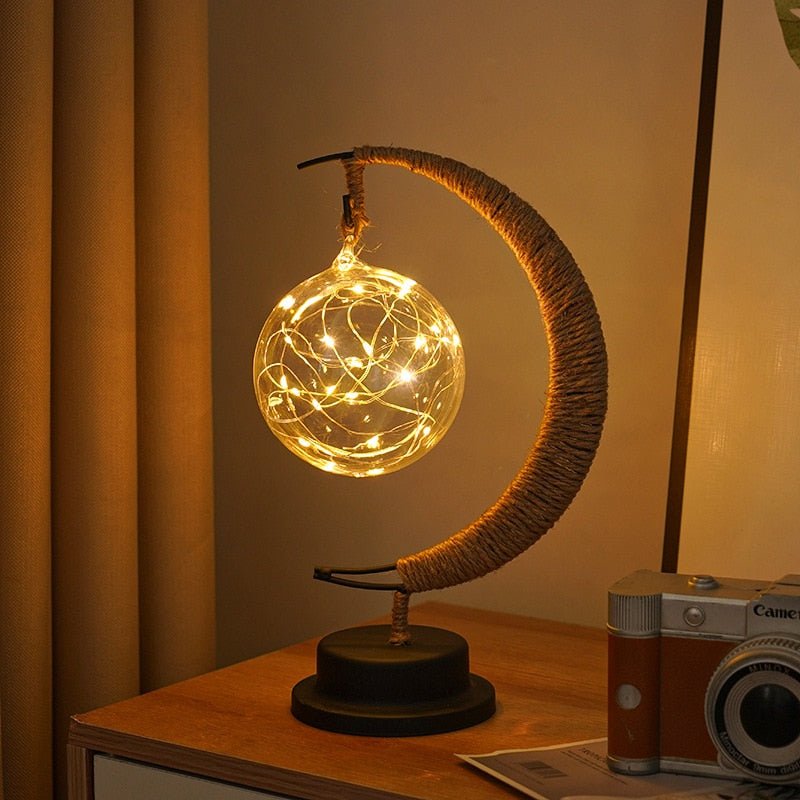 Moon Lamp 3D Printed Crater Texture Night Light in Gold Blue or Purple