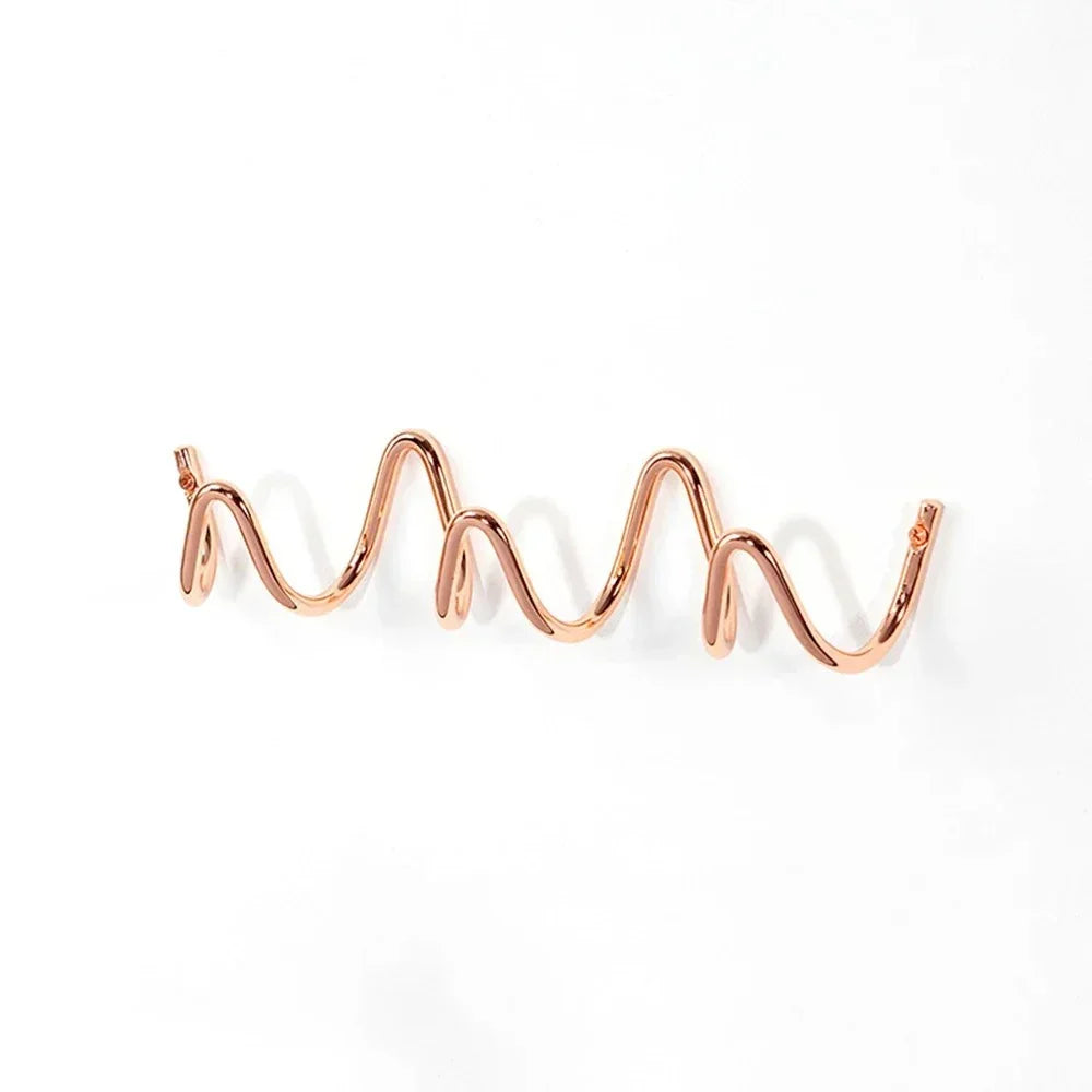 Squiggle Wall Hook Rack in Wrought Iron for Coats and Towels