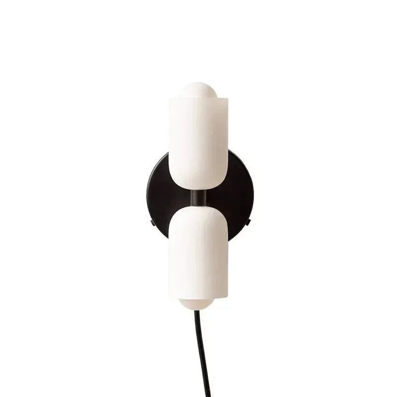 Up and Down Wall Sconce with 2 Opal Shades, Bulbs Included