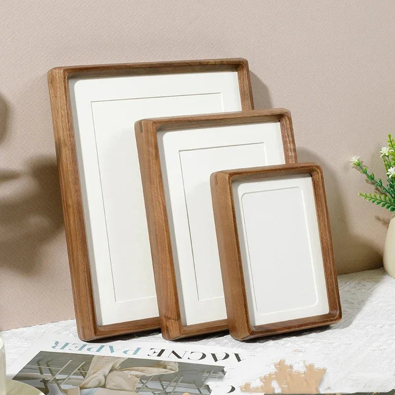 Wood Picture Frame with Acrylic Front and Bamboo Backing