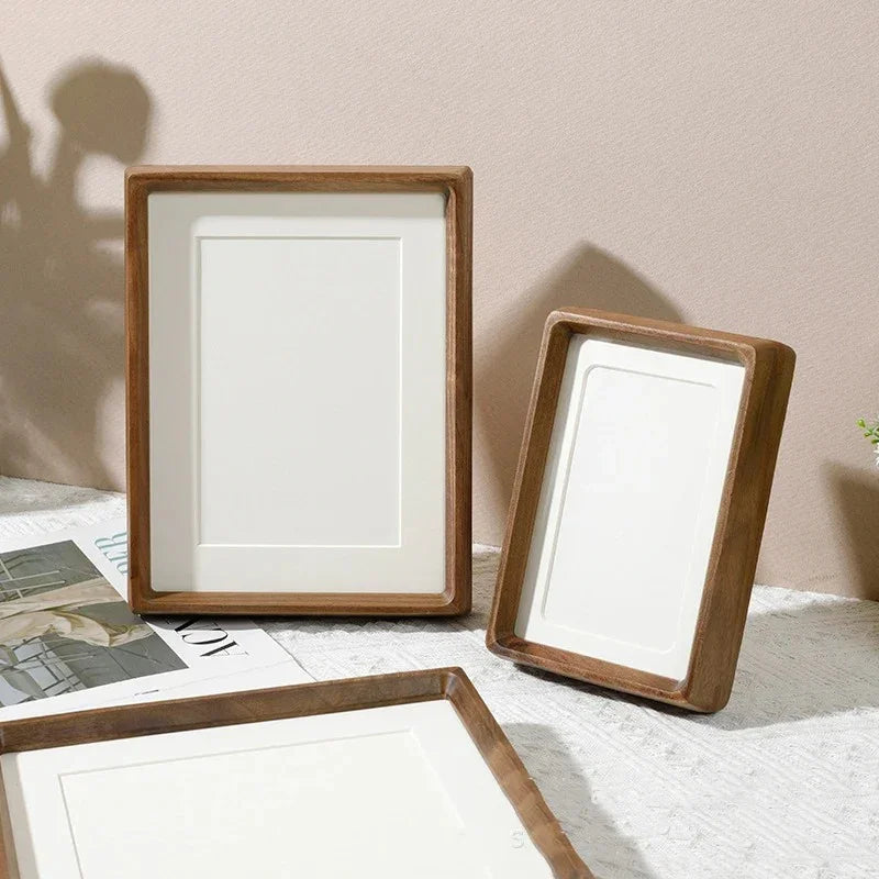 Wood Picture Frame with Acrylic Front and Bamboo Backing