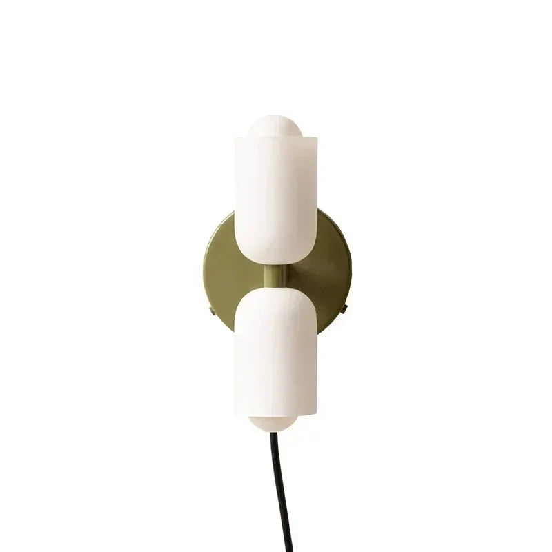 Up and Down Wall Sconce with 2 Opal Shades, Bulbs Included