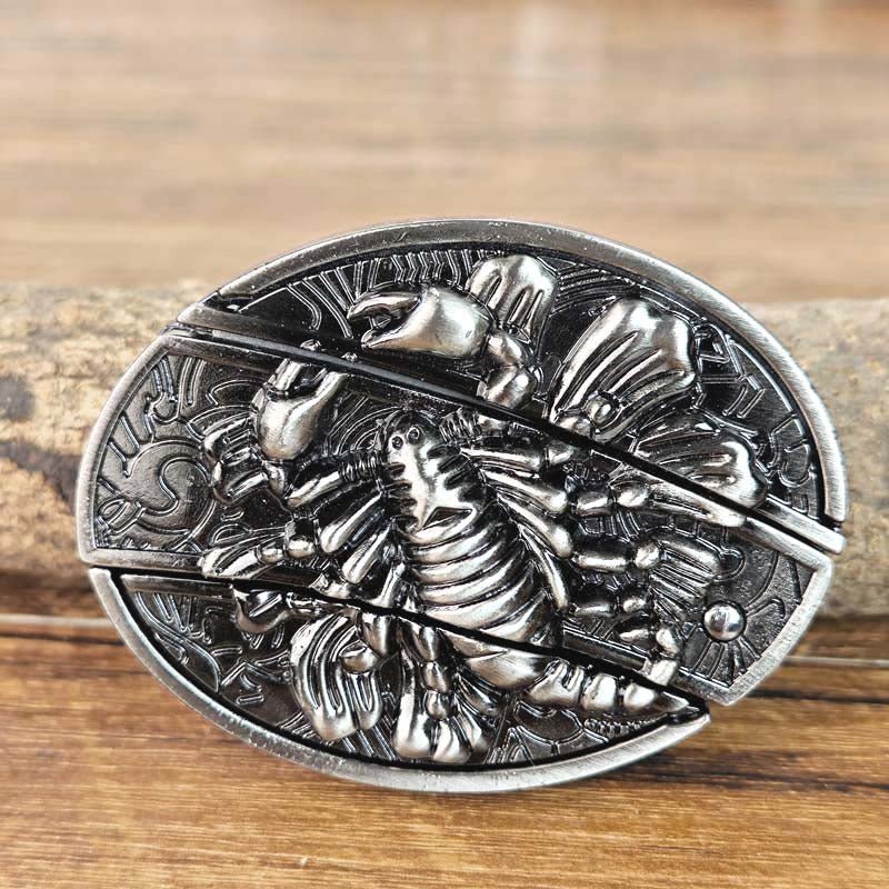 Western Belt Buckle Oval Metal Cowboy Engraved Design for Mens Belts