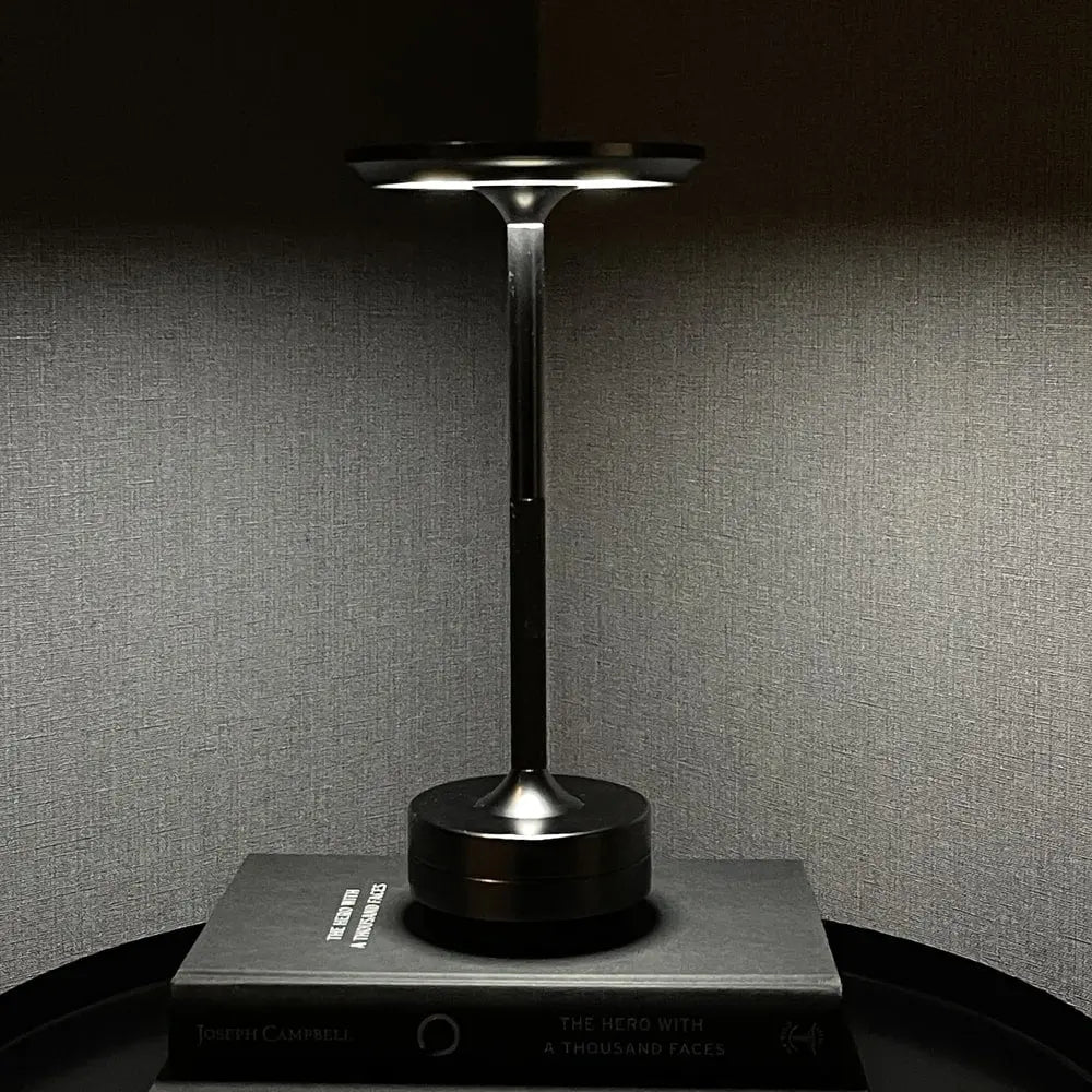 Cordless Table Lamp Rechargeable Dimmable Aluminum for Bedside and Patio