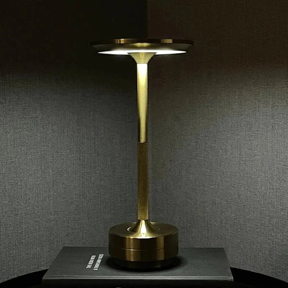 Cordless Table Lamp Rechargeable Dimmable Aluminum for Bedside and Patio