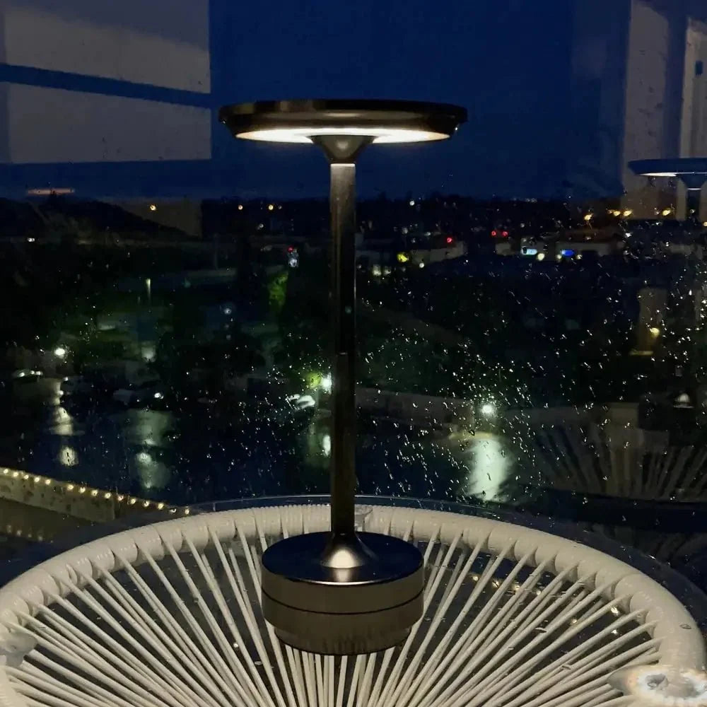 Cordless Table Lamp Rechargeable Dimmable Aluminum for Bedside and Patio