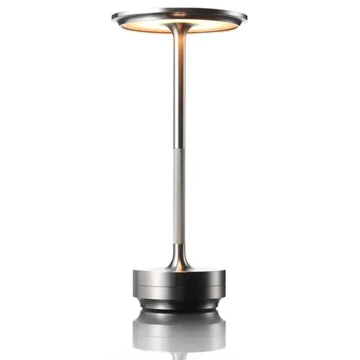 Cordless Table Lamp Rechargeable Dimmable Aluminum for Bedside and Patio