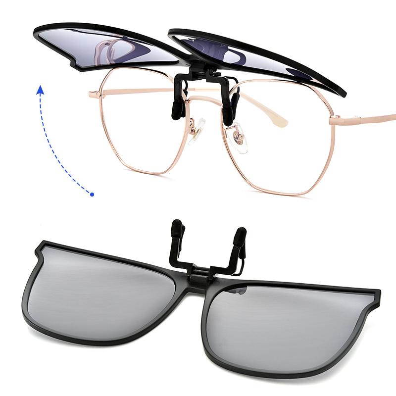 Polarized Clip On Sunglasses Flip Up Lenses for Prescription Glasses