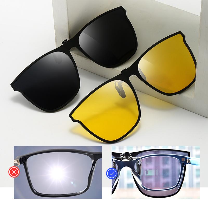 Polarized Clip On Sunglasses Flip Up Lenses for Prescription Glasses