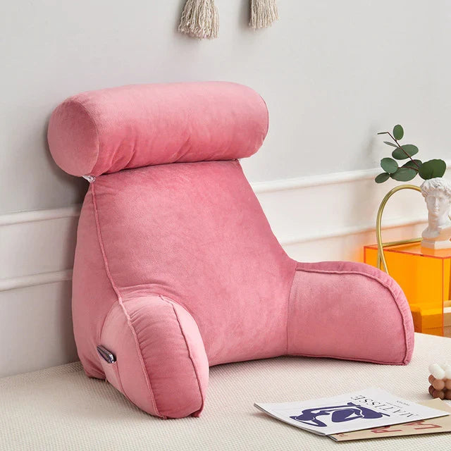 Reading Pillow with Arms Backrest for Bed with Side Pocket