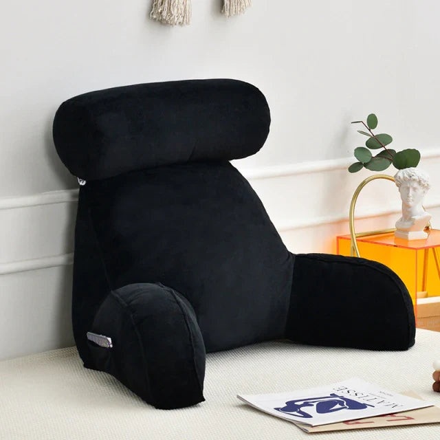 Reading Pillow with Arms Backrest for Bed with Side Pocket