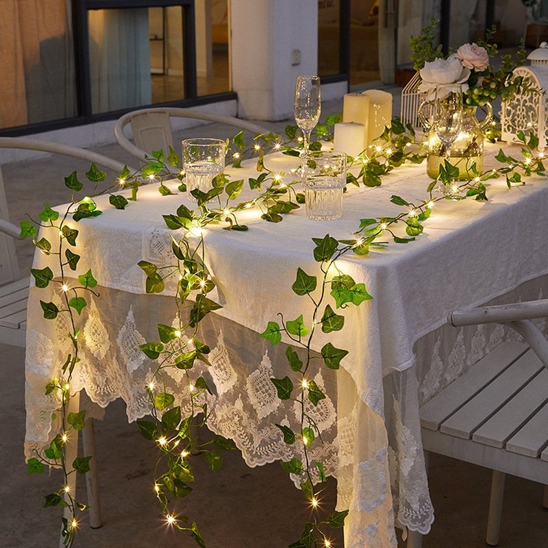 Solar String Lights Outdoor Ivy Leaf Garland Waterproof for Fence and Pergola