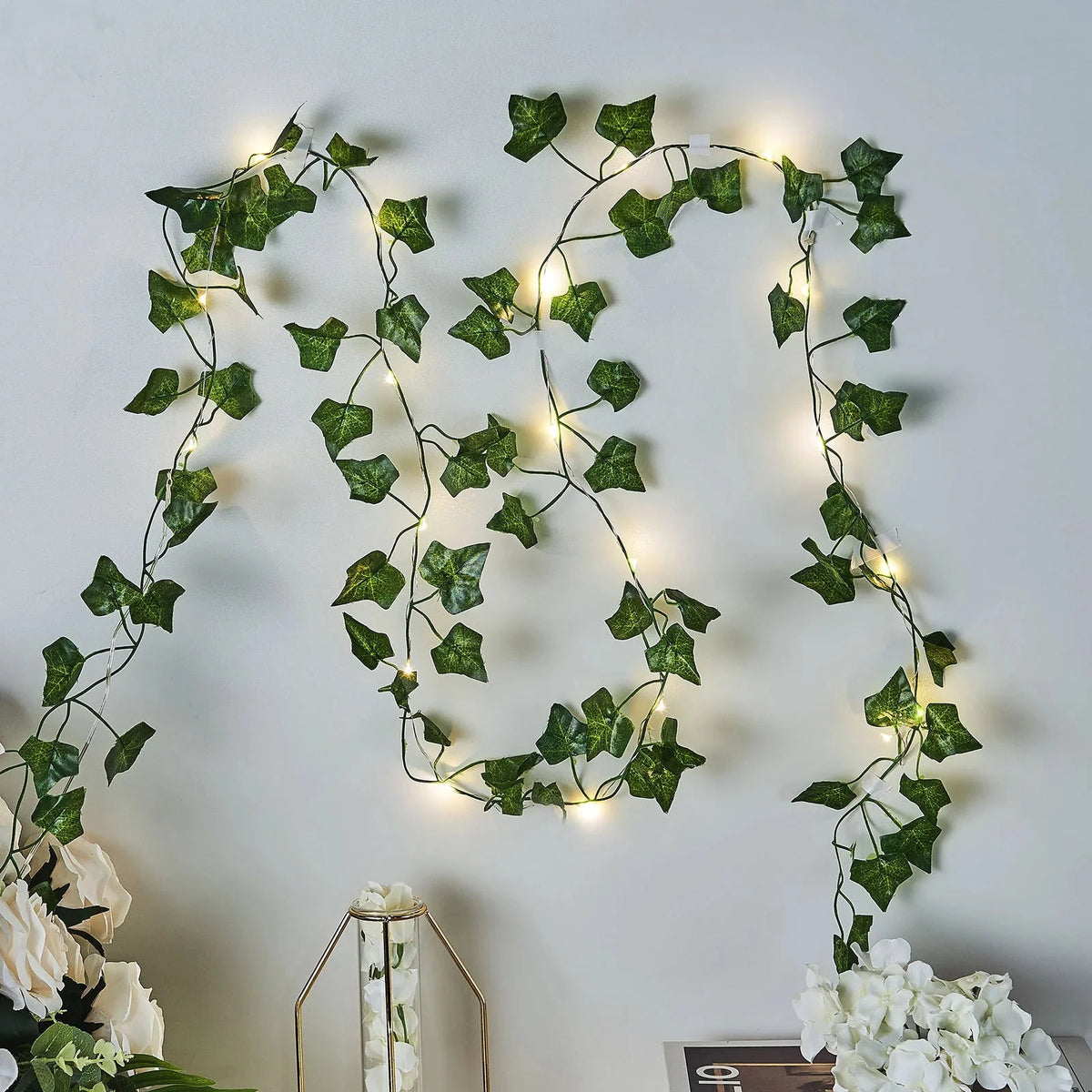 Solar String Lights Outdoor Ivy Leaf Garland Waterproof for Fence and Pergola