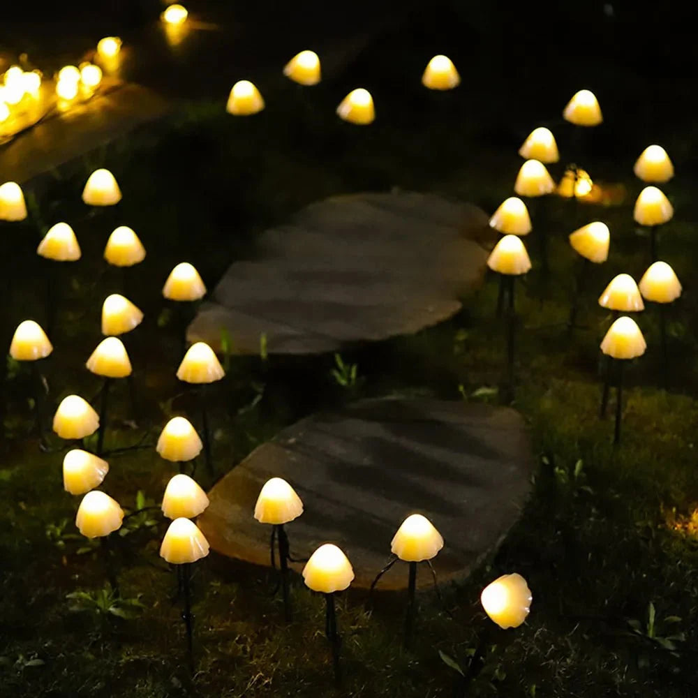 Solar Mushroom Garden Lights Outdoor Waterproof Stake Path Lights for Yard