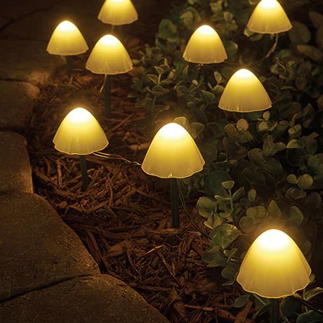 Solar Mushroom Garden Lights Outdoor Waterproof Stake Path Lights for Yard