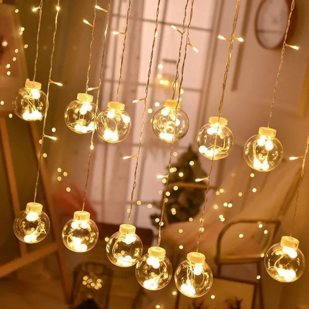Solar String Lights Outdoor Hanging Pendant Globe for Patio and Pergola