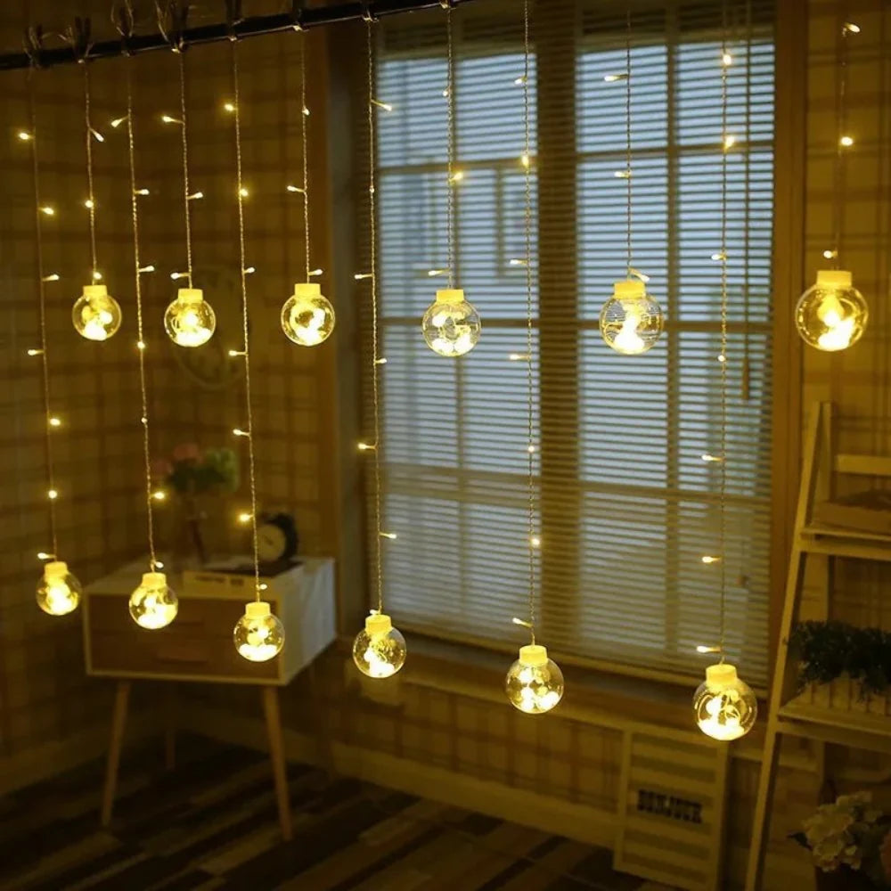 Solar String Lights Outdoor Hanging Pendant Globe for Patio and Pergola