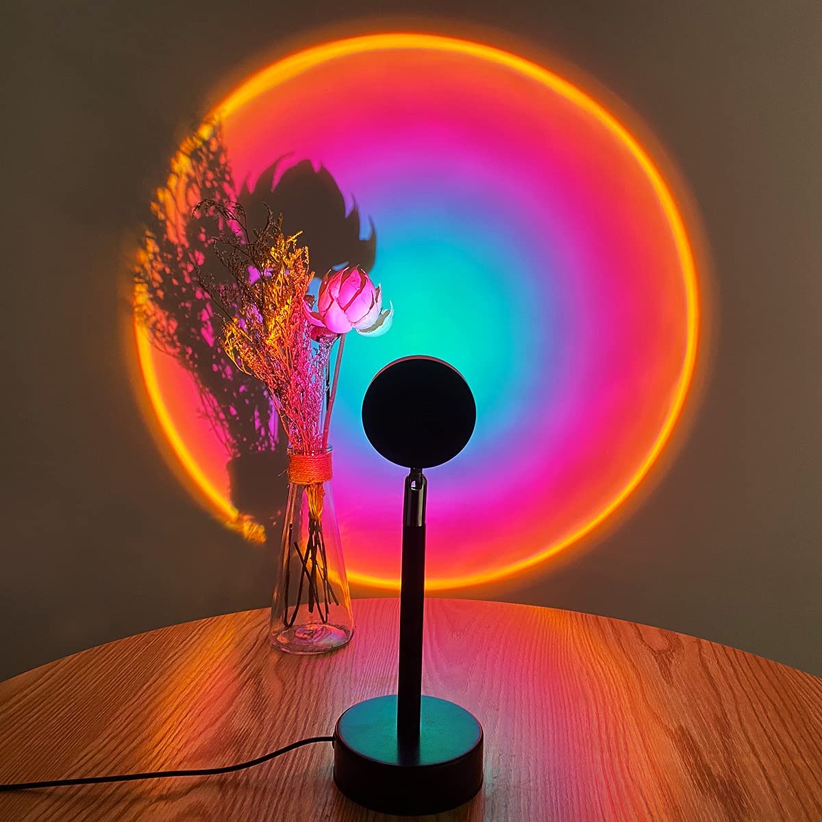Sunset Lamp Projection Light Rainbow Halo for Bedroom Wall and Photography