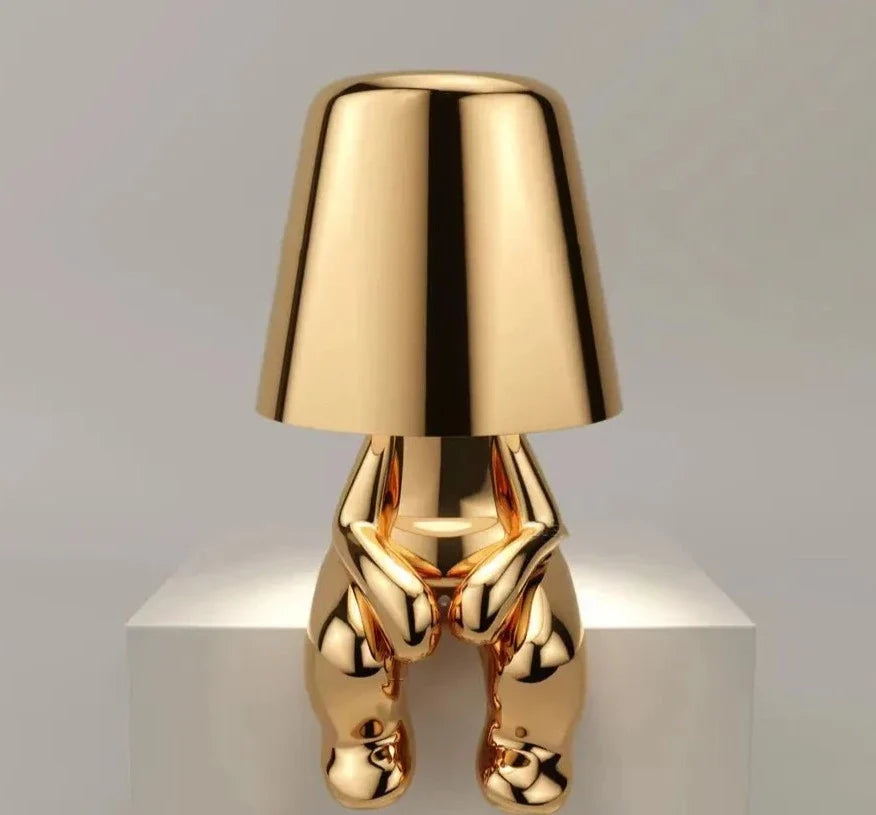Sculptural Table Lamp Frosted Glass Touch Dimmable Figure Base for Shelf