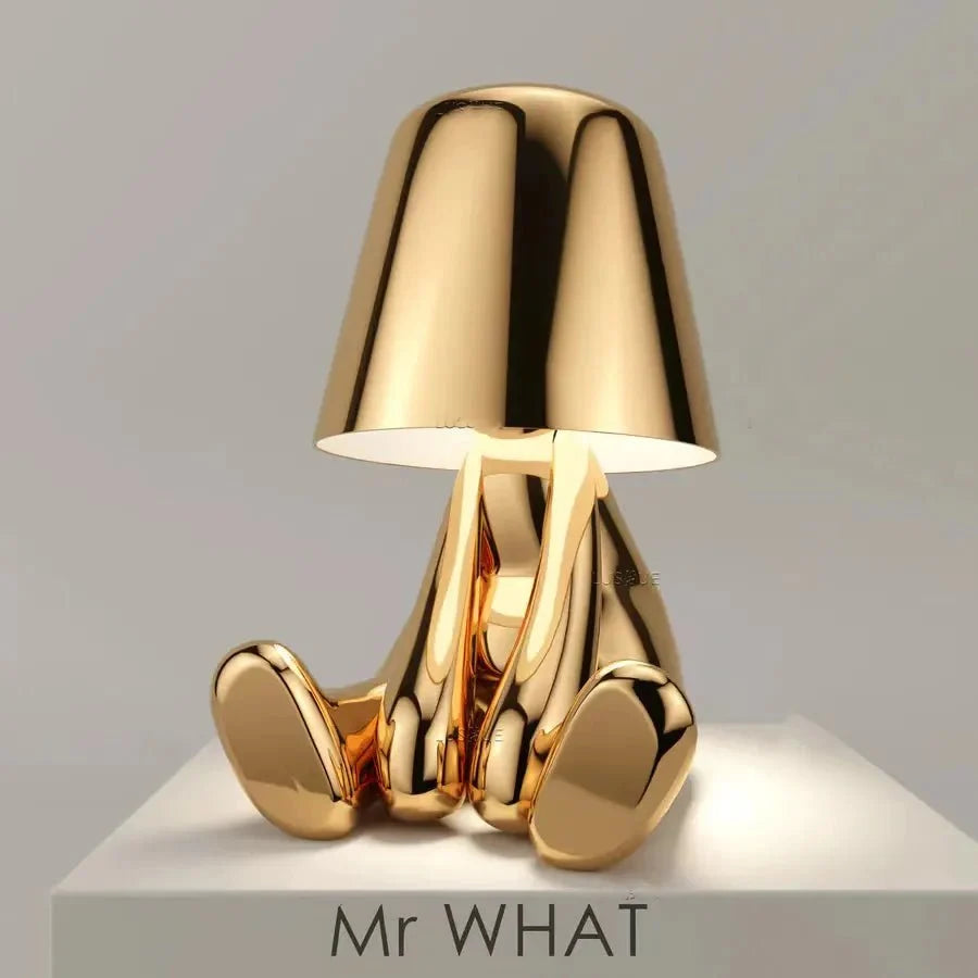 Sculptural Table Lamp Frosted Glass Touch Dimmable Figure Base for Shelf