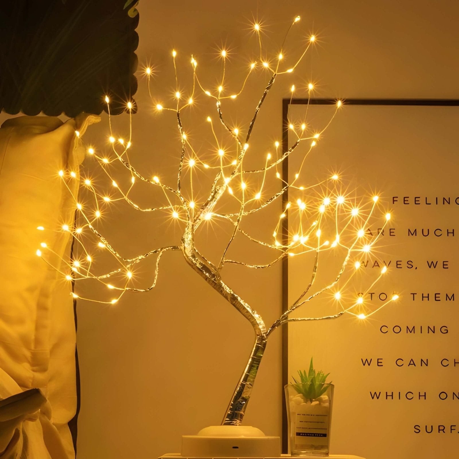 Tree Lamp LED Copper Wire Branch Night Light for Bedside Table and Shelf
