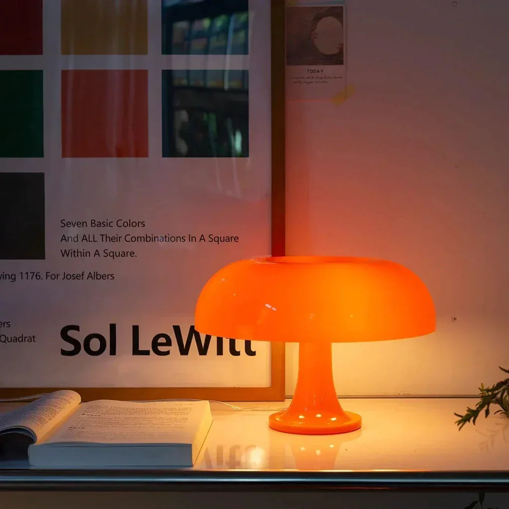 Mushroom Table Lamp Retro Dome Shade Bedside